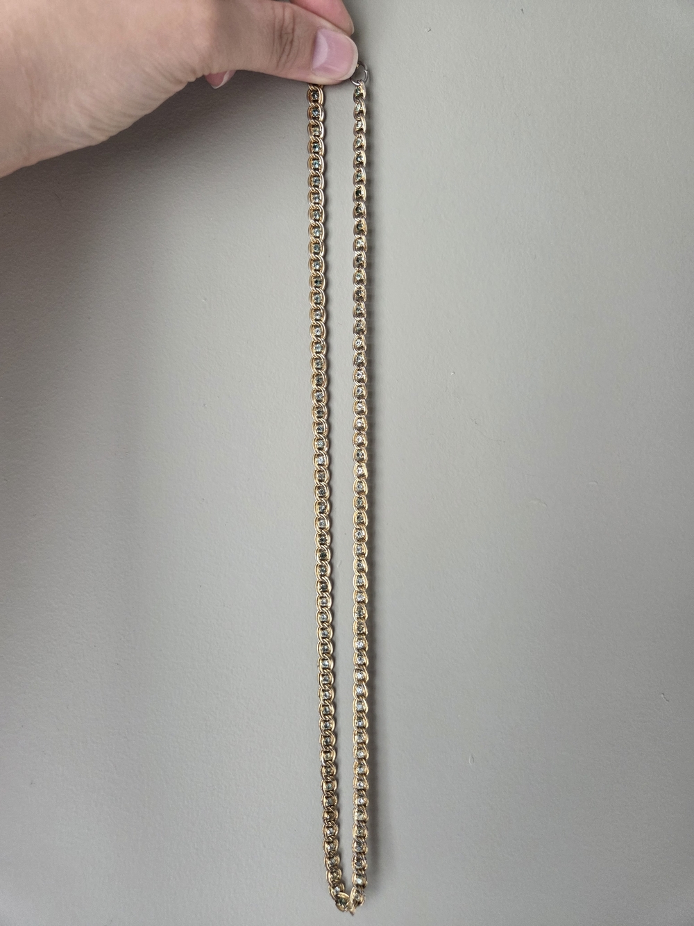 Gold Tone Chain With Cubic Zirconia